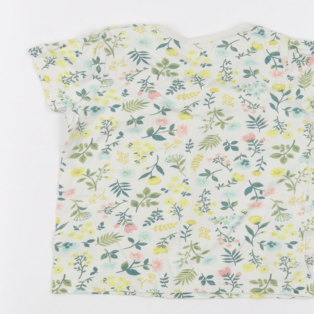 Nutmeg Baby White Floral  Basic T-Shirt Size 12-18 Months