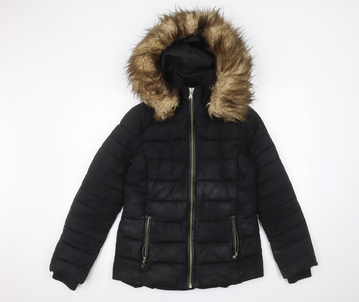 Miss Selfridge Womens Black   Parka Coat Size 8