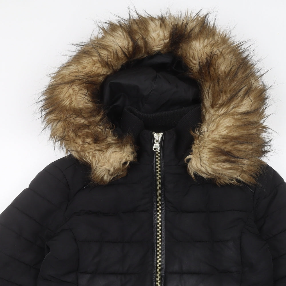 Miss Selfridge Womens Black   Parka Coat Size 8