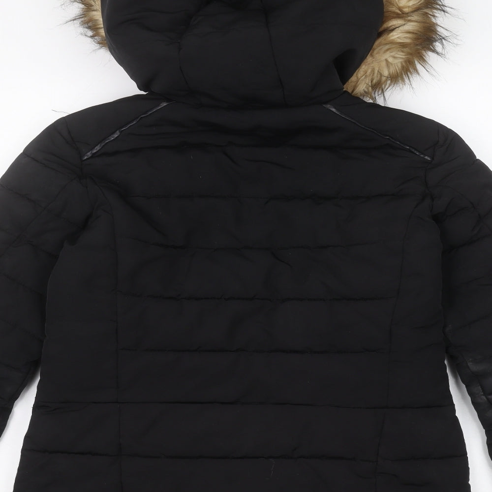 Miss Selfridge Womens Black   Parka Coat Size 8