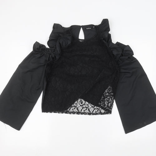 Boohoo Womens Black   Basic T-Shirt Size 8