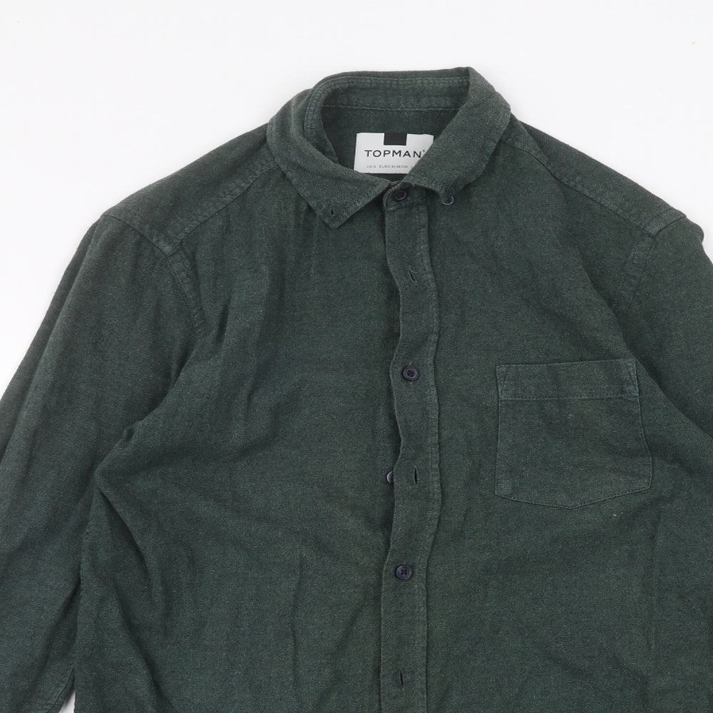 Topman Mens Green    Dress Shirt Size S