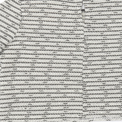 Oasis Womens White Striped  Basic T-Shirt Size M