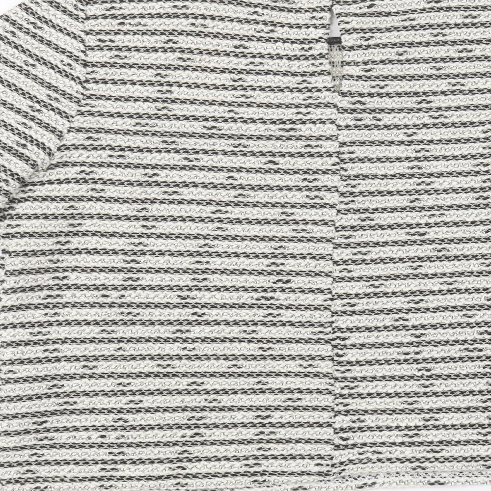 Oasis Womens White Striped  Basic T-Shirt Size M
