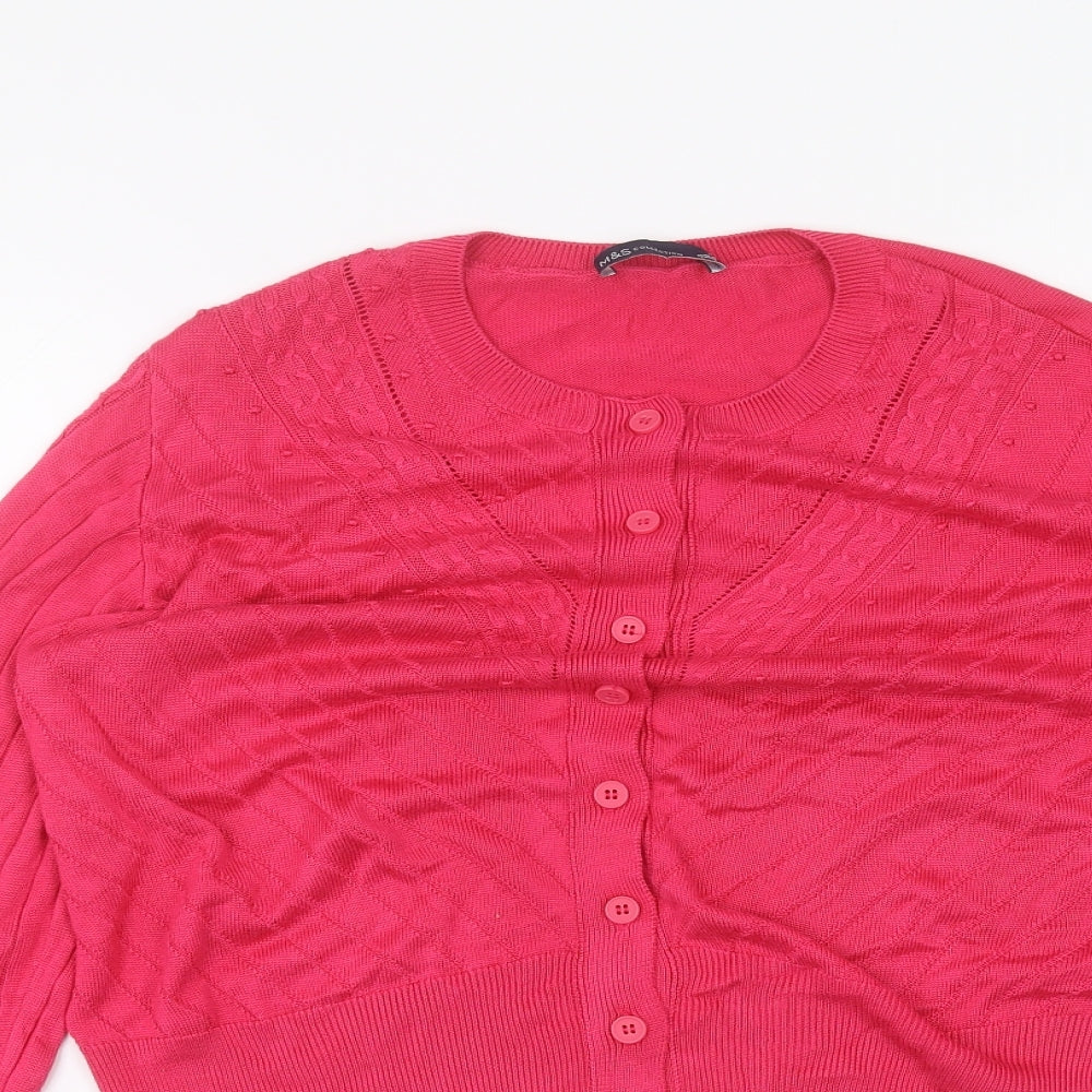 Marks and Spencer Womens Pink   Cardigan Jumper Size 12