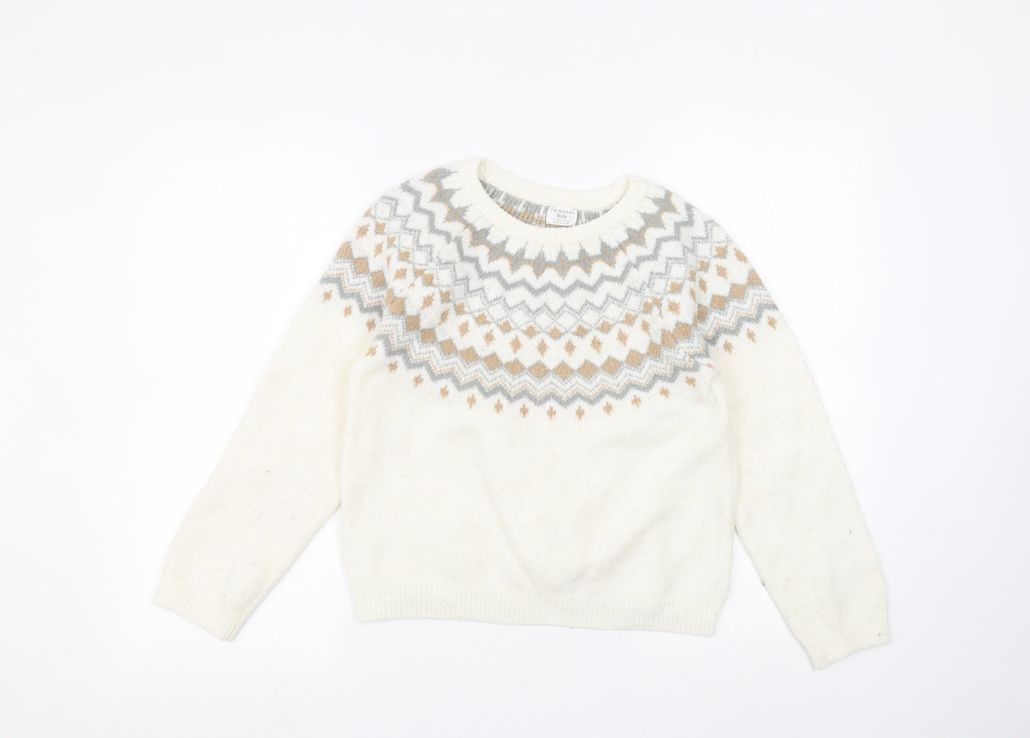 Primark Girls White   Pullover Jumper Size 11-12 Years