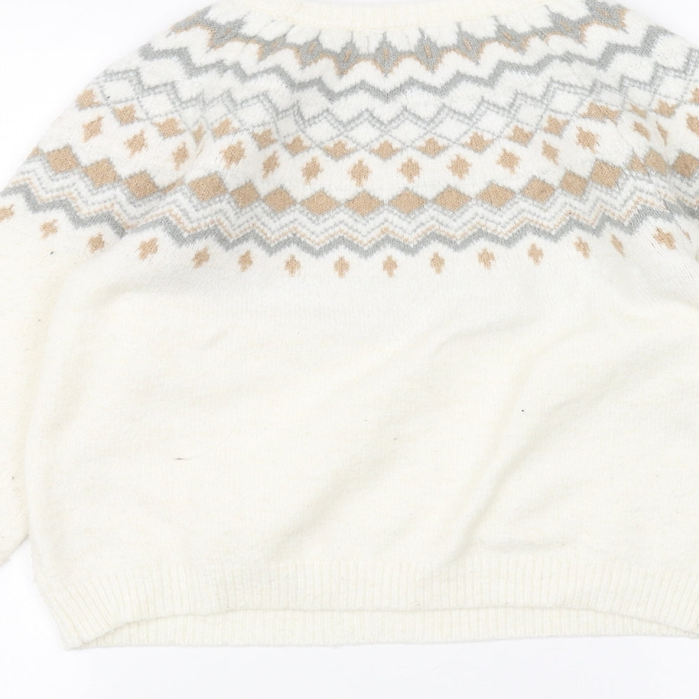 Primark Girls White   Pullover Jumper Size 11-12 Years