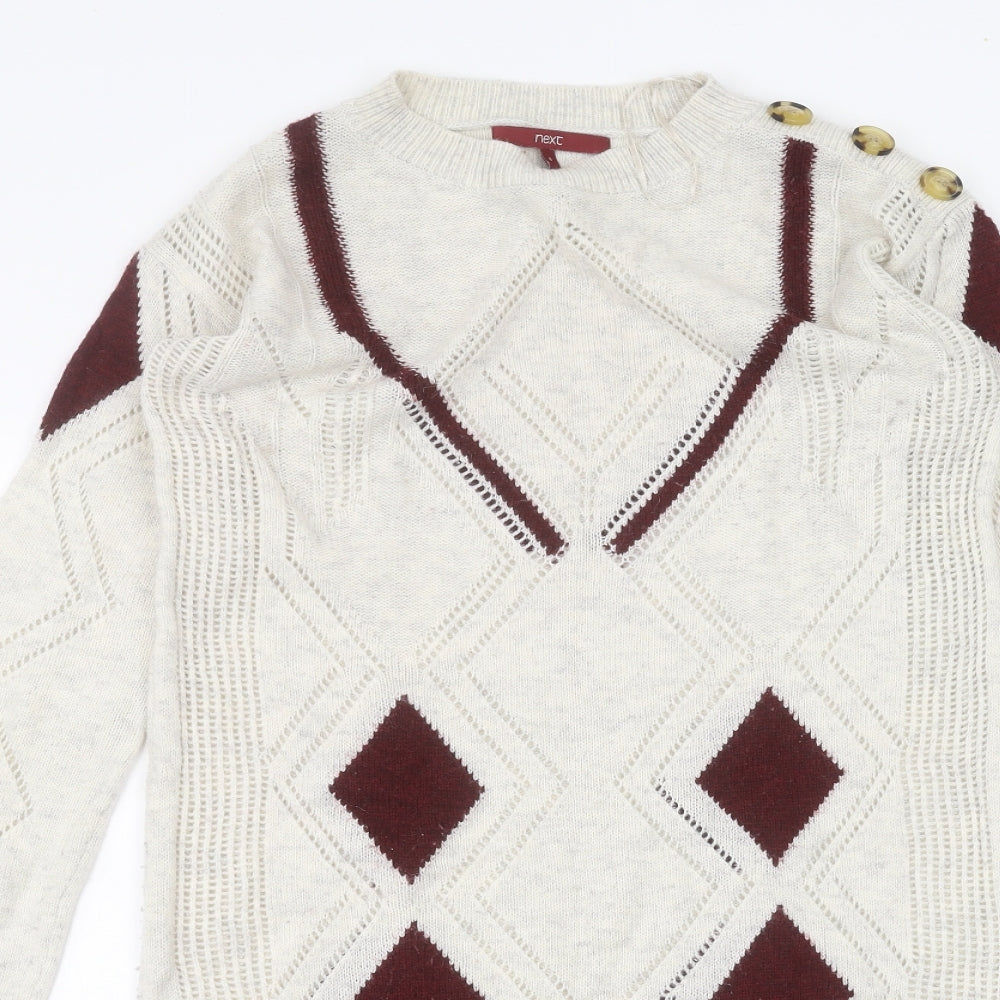 NEXT Womens White   Pullover Jumper Size 8