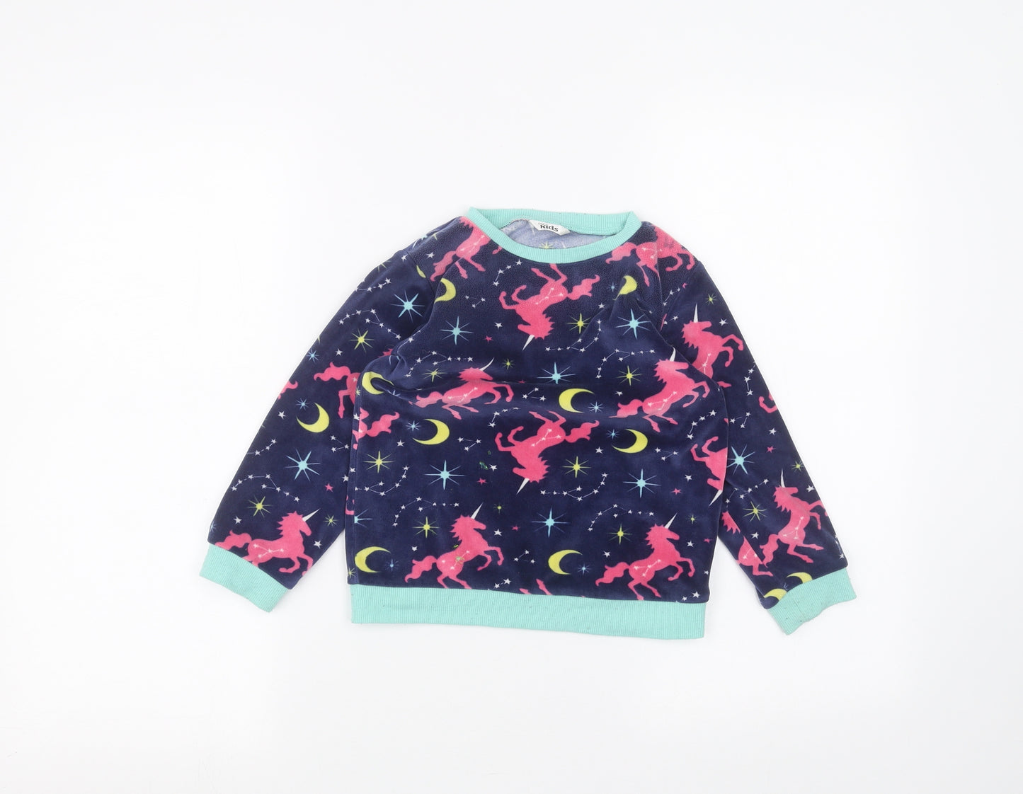 M&Co Girls Blue   Pullover Jumper Size 5-6 Years
