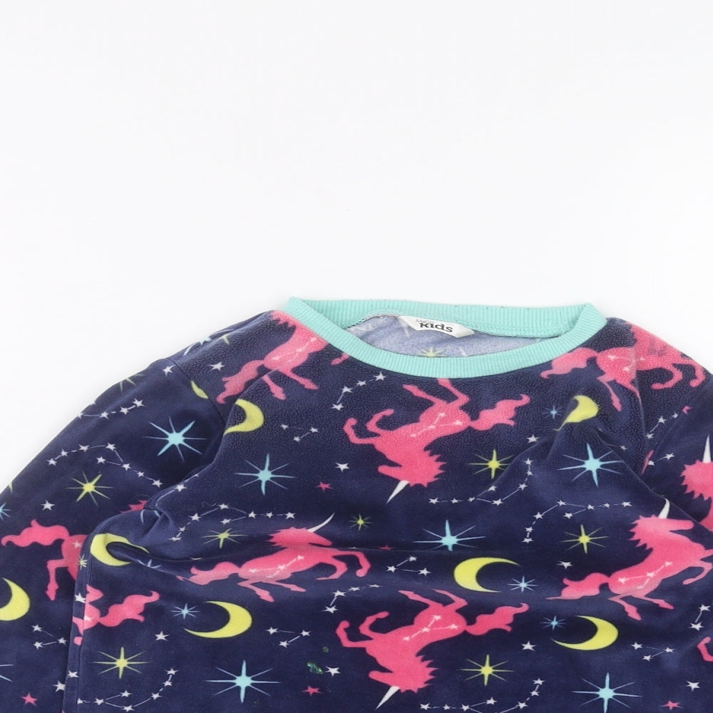 M&Co Girls Blue   Pullover Jumper Size 5-6 Years