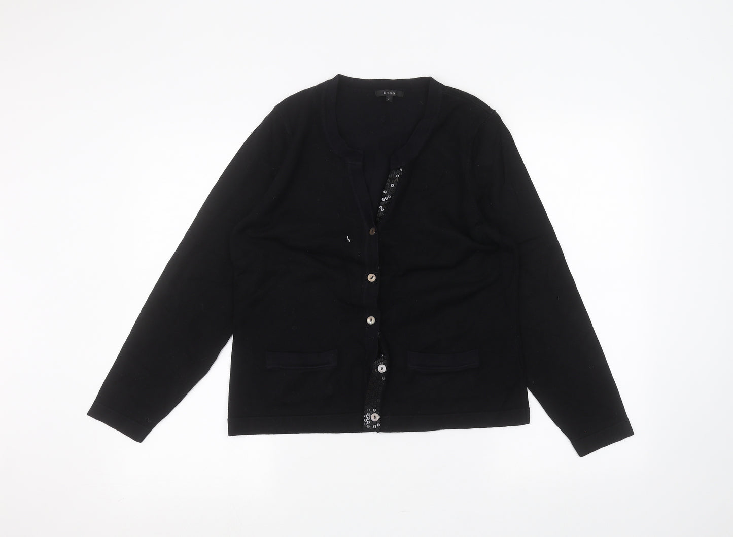 Linea Womens Black   Cardigan Jumper Size L