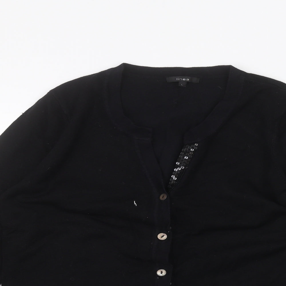 Linea Womens Black   Cardigan Jumper Size L