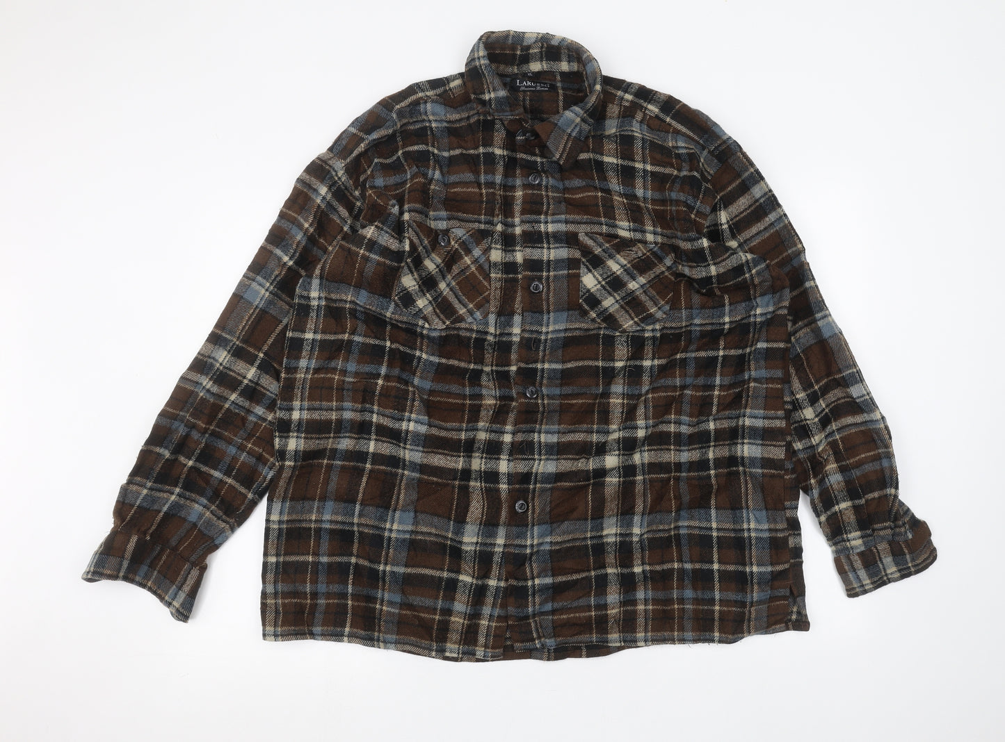 Larusso Mens Brown    Dress Shirt Size XL