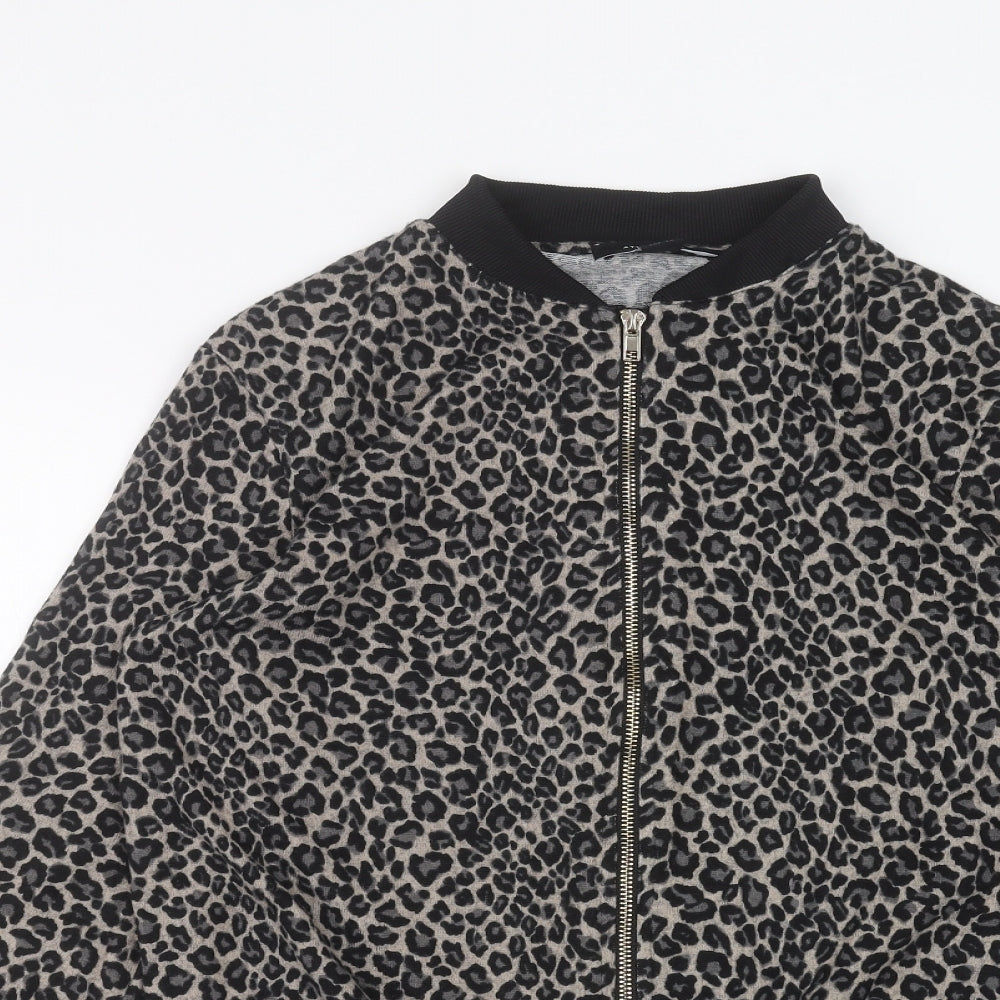 Atmosphere Womens Brown Animal Print  Full Zip Jumper Size 10