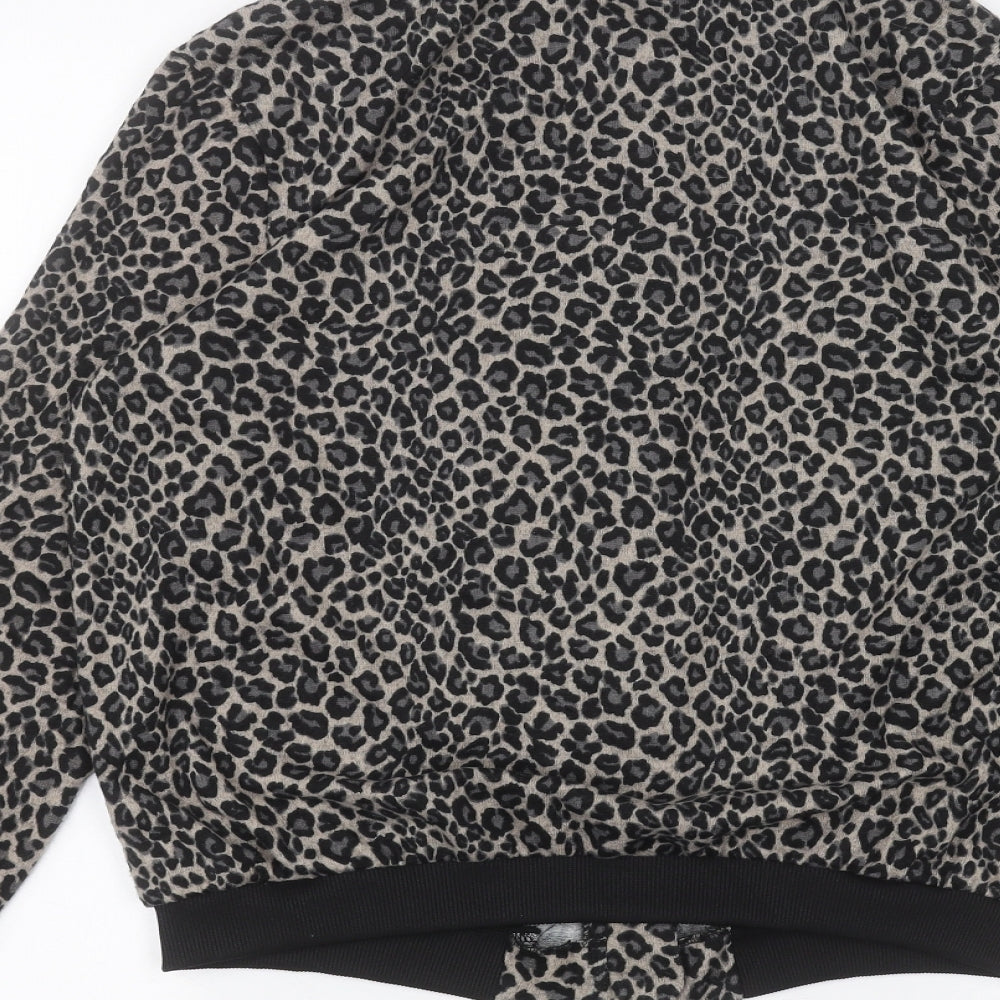 Atmosphere Womens Brown Animal Print  Full Zip Jumper Size 10