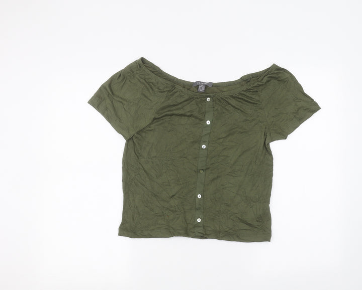 Primark Womens Green Basic Button-Up Size 4