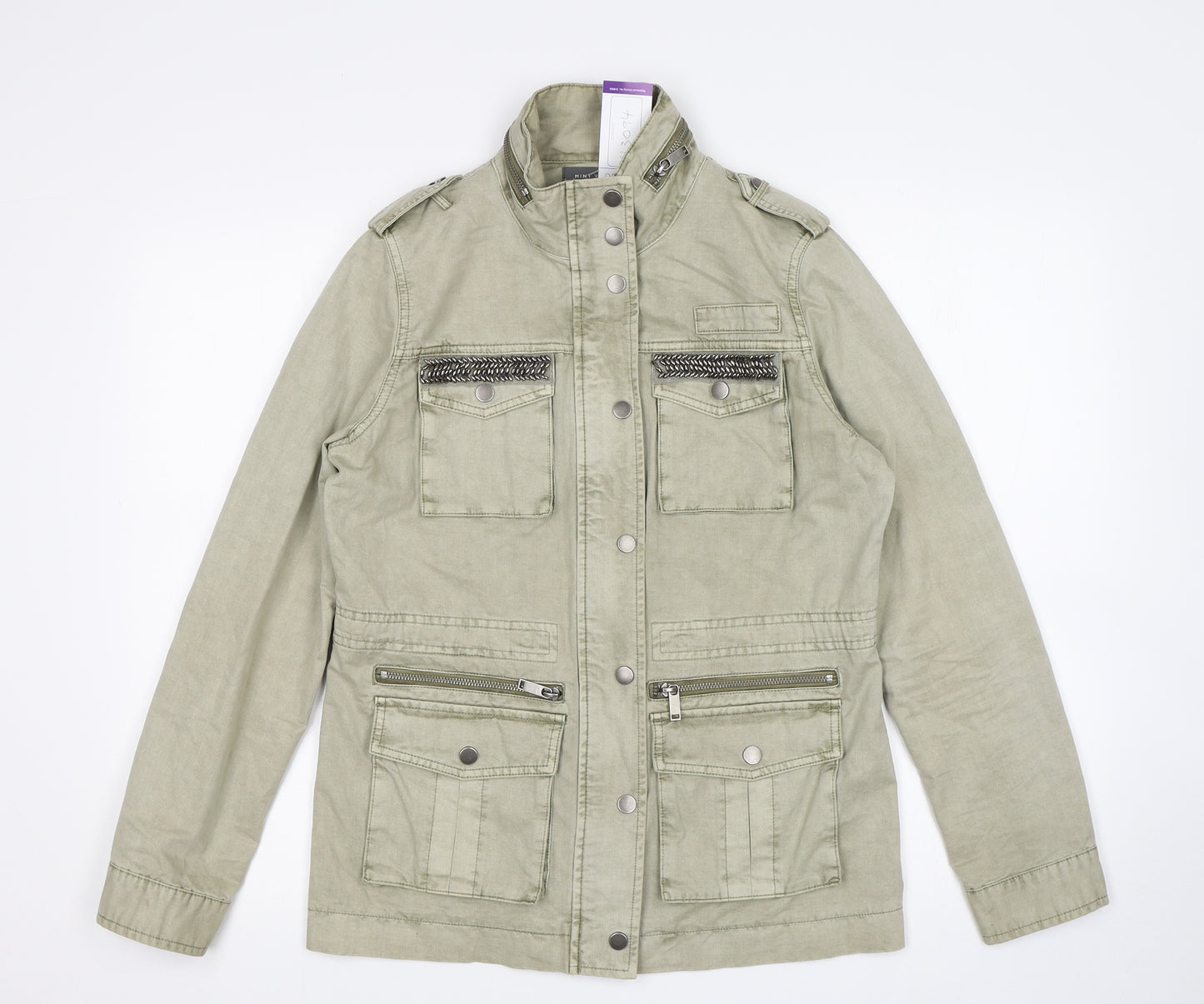 Mint Velvet Womens Green   Military Jacket Jacket Size 8