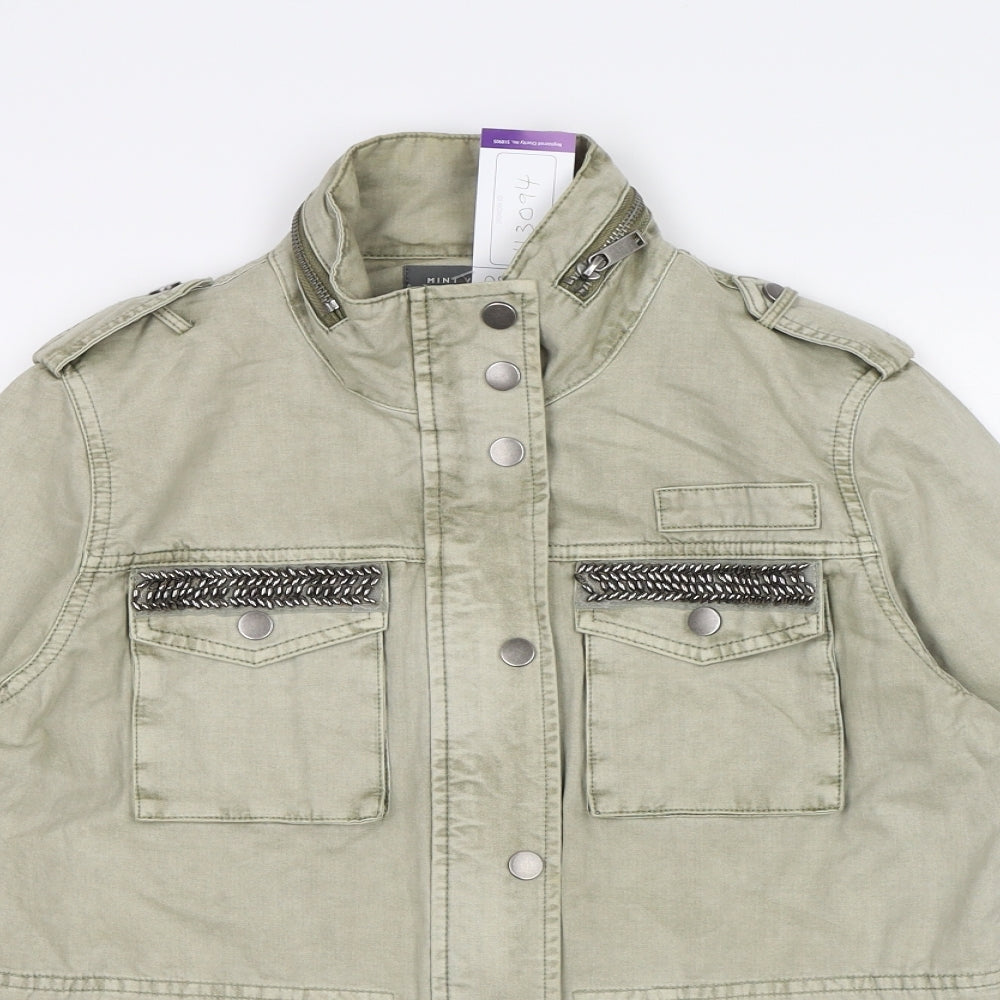 Mint Velvet Womens Green   Military Jacket Jacket Size 8
