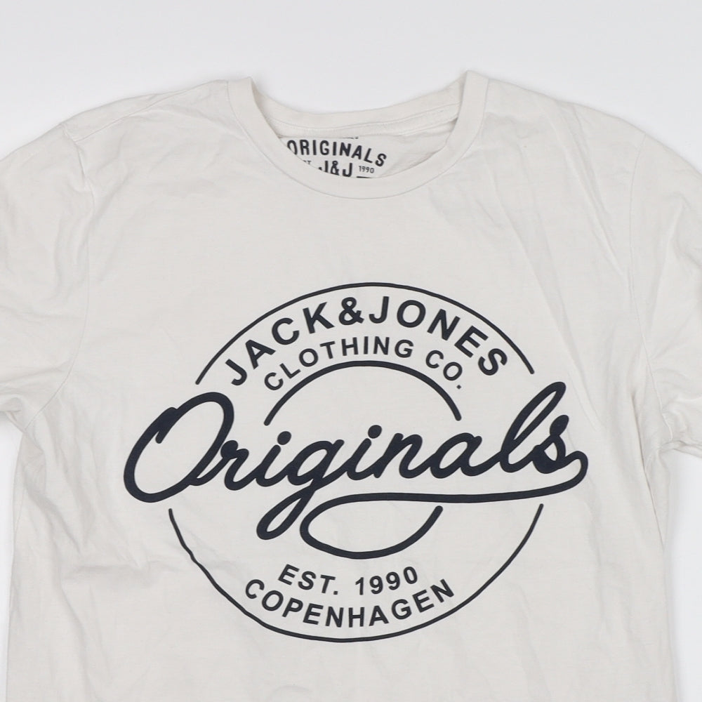 JACK & JONES Mens White    T-Shirt Size S