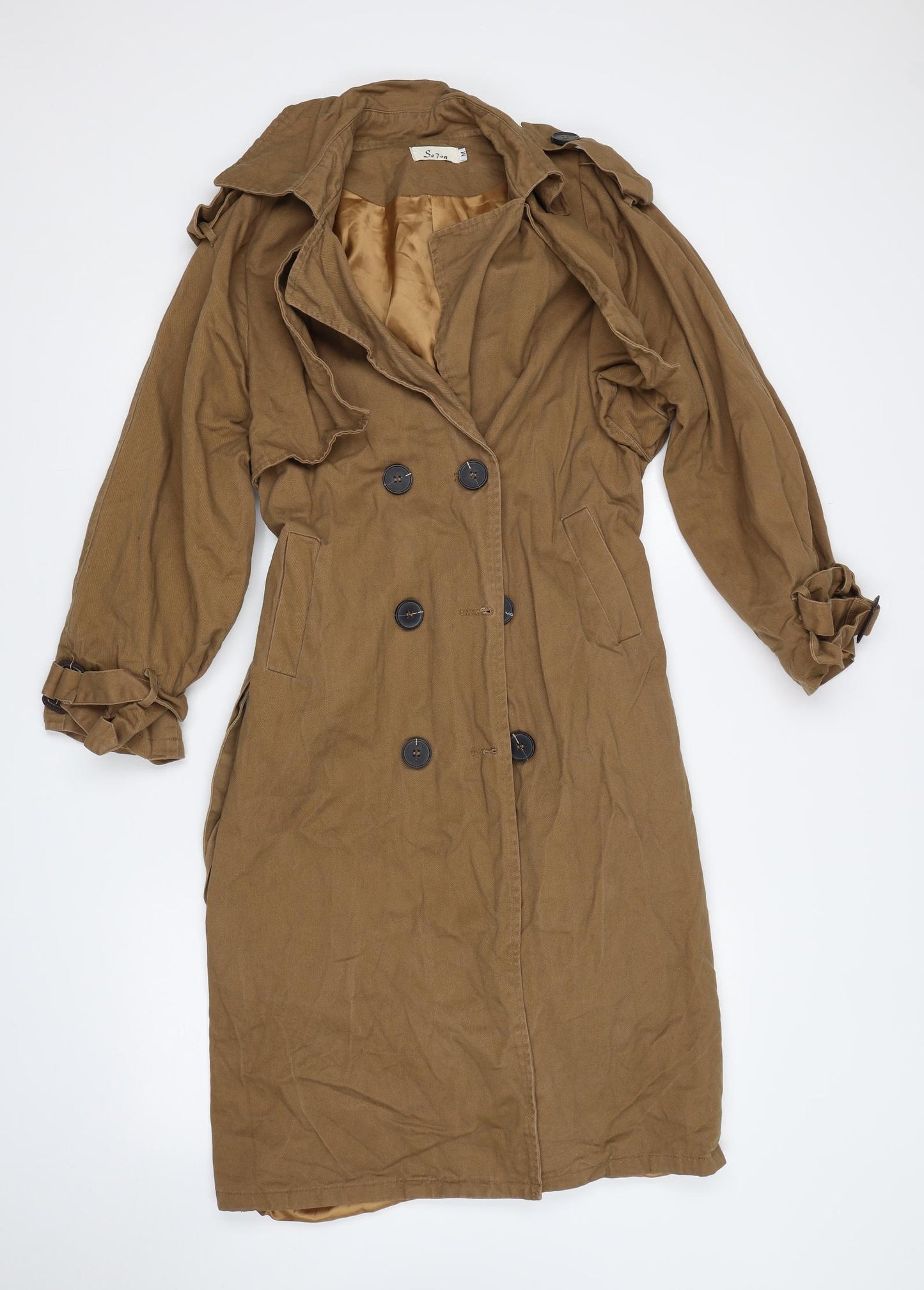Se7en Womens Brown   Trench Coat Coat Size M
