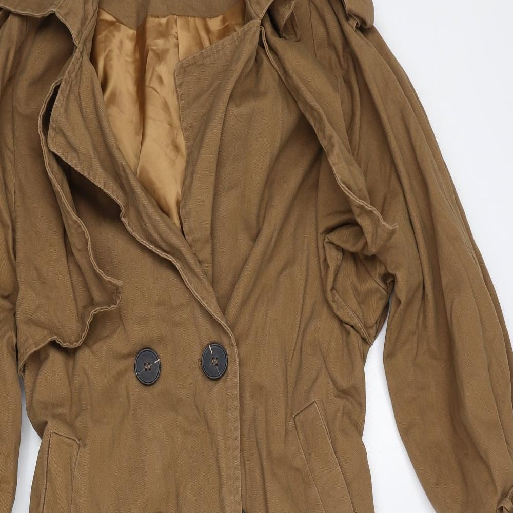 Se7en Womens Brown   Trench Coat Coat Size M