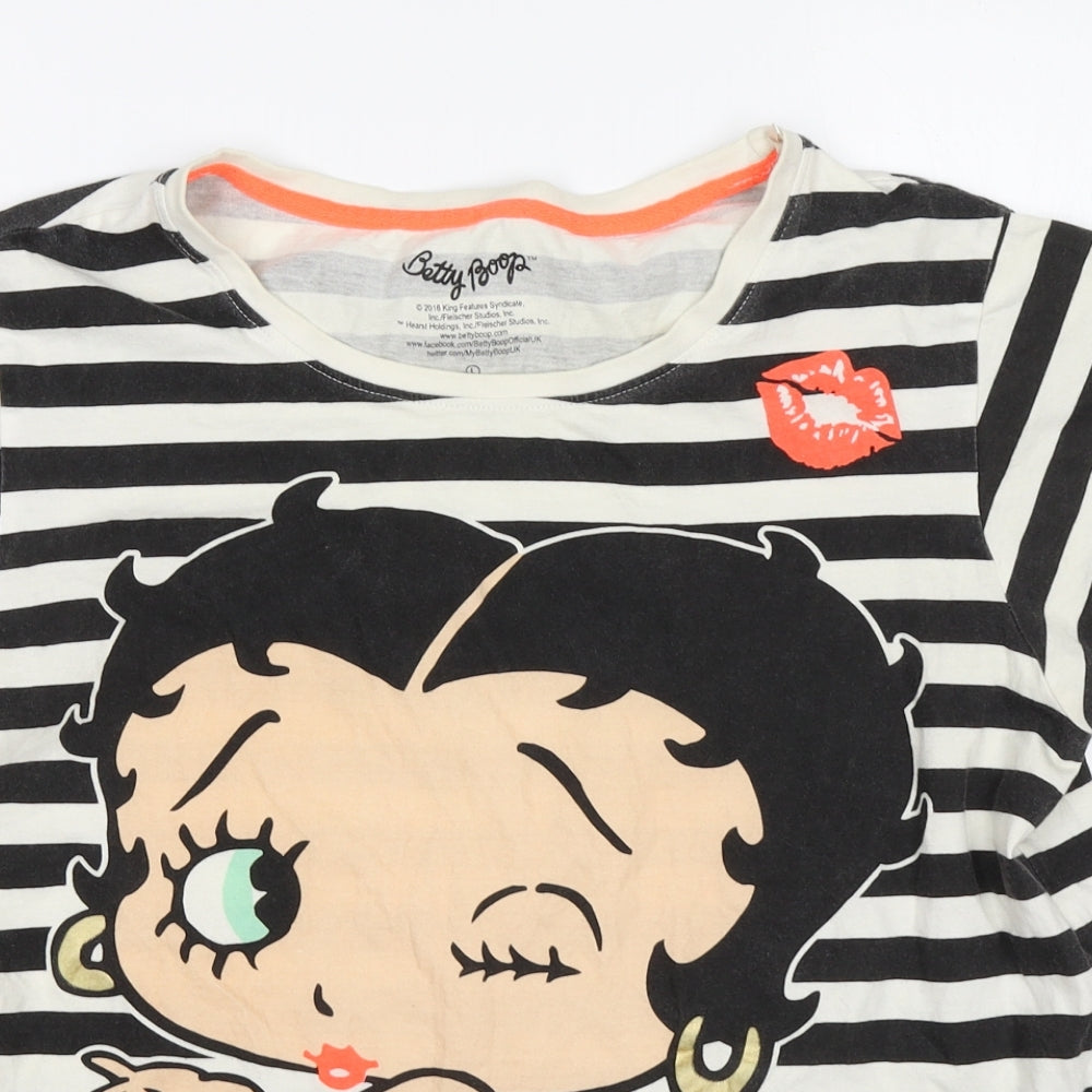 Primark Womens Multicoloured Striped  Top Pyjama Top Size L  - Betty Boop