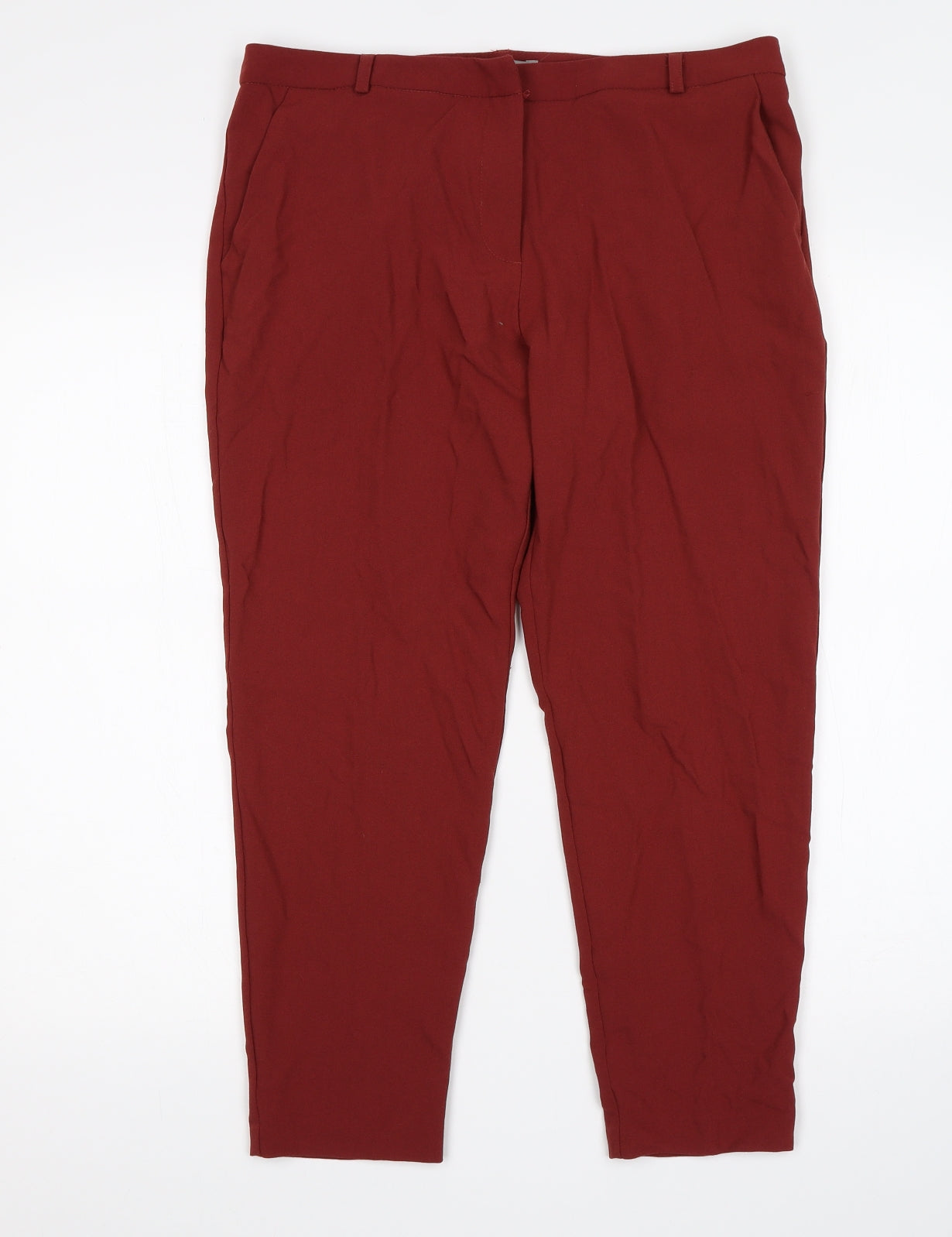 ASOS Womens Red   Cropped Trousers Size 12 L24 in