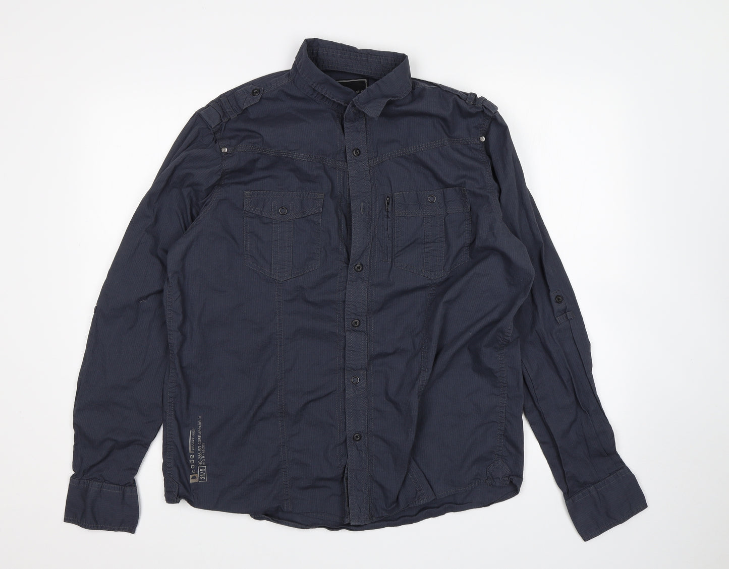 DCode Mens Blue    Button-Up Size XL