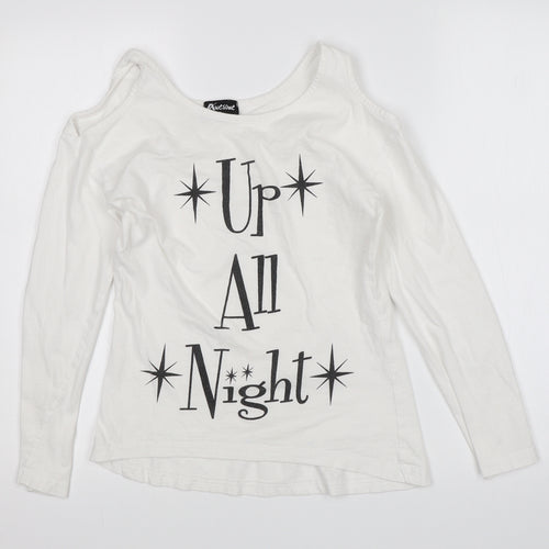 Awesome Womens White   Basic T-Shirt Size S