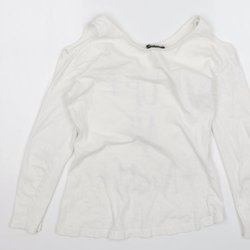 Awesome Womens White   Basic T-Shirt Size S