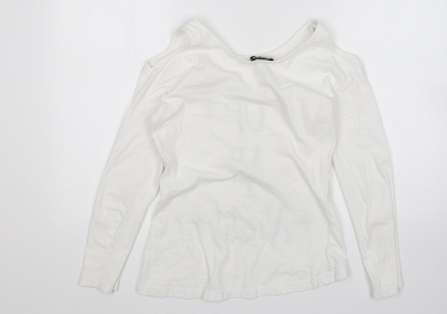 Awesome Womens White   Basic T-Shirt Size S