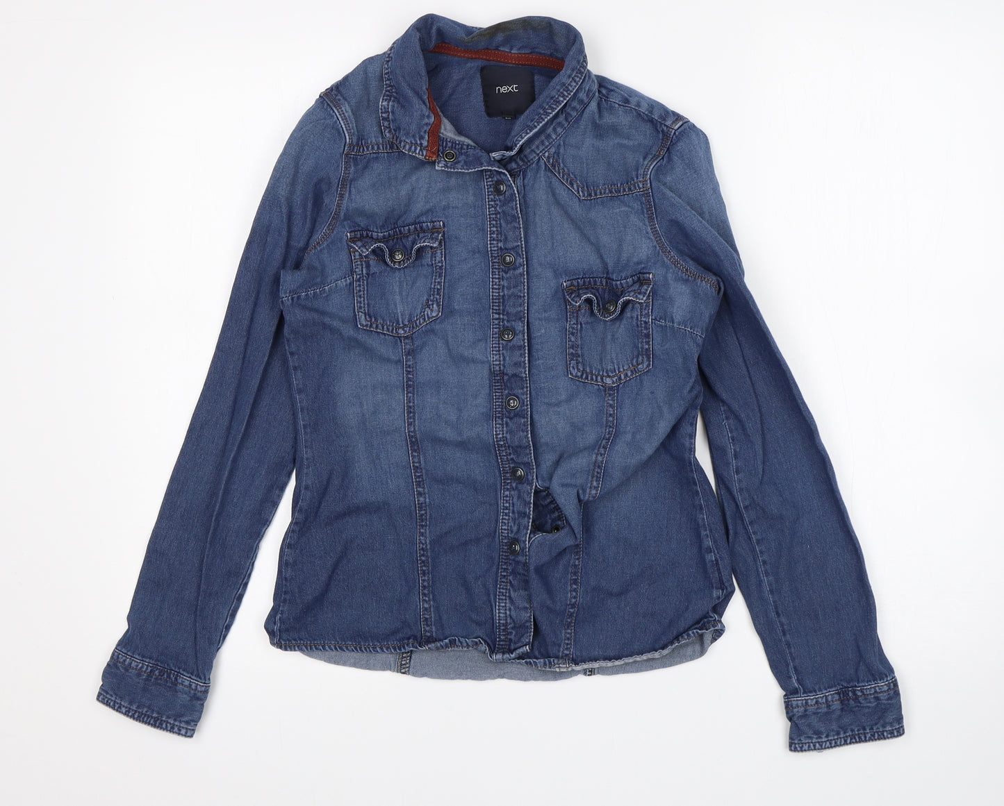 NEXT Womens Blue   Basic Button-Up Size 8