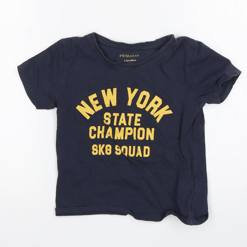 Primark Boys Blue   Basic T-Shirt Size 2-3 Years