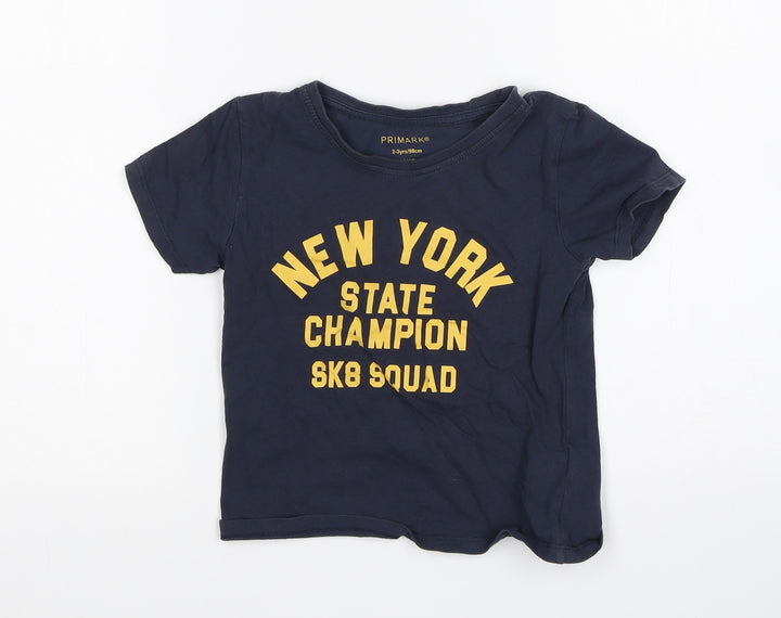 Primark Boys Blue   Basic T-Shirt Size 2-3 Years