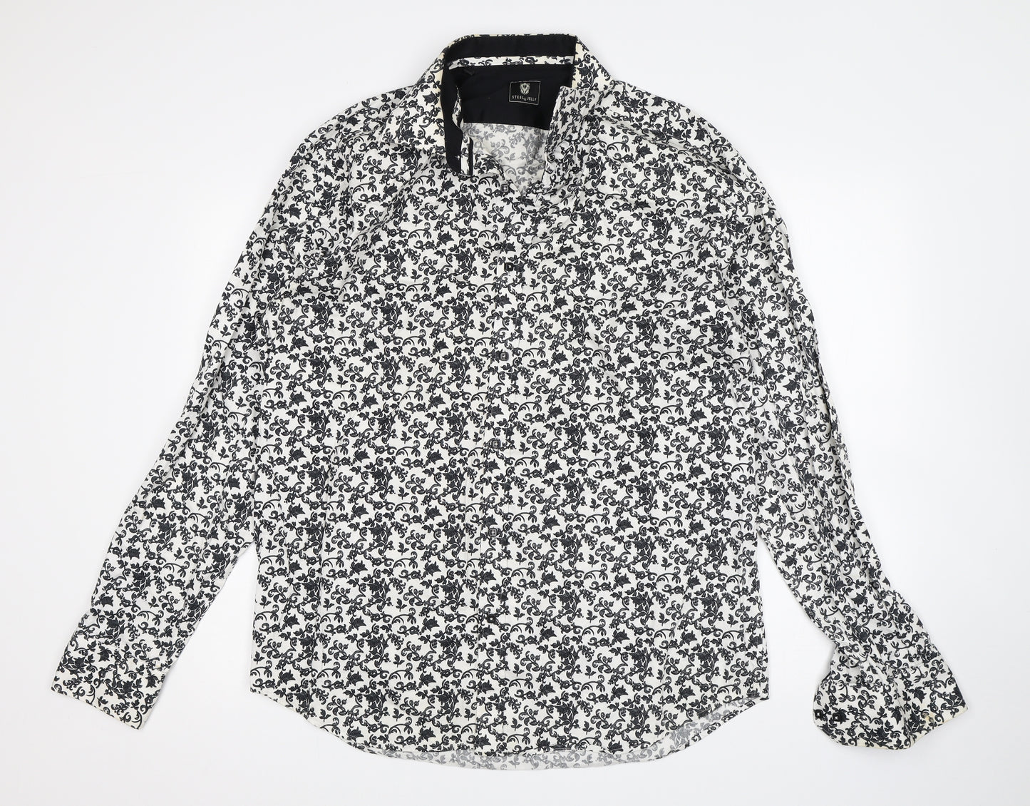 Steel & Jelly Mens Multicoloured Floral   Button-Up Size 2XL