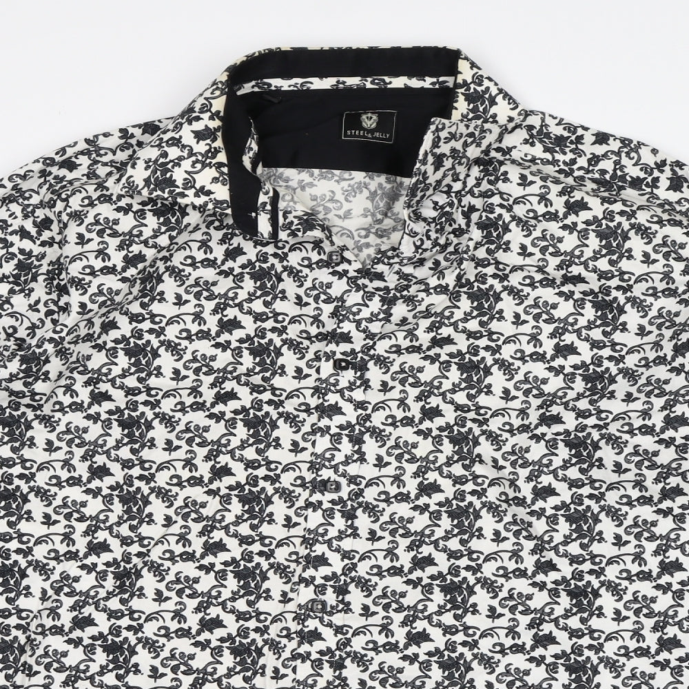 Steel & Jelly Mens Multicoloured Floral   Button-Up Size 2XL