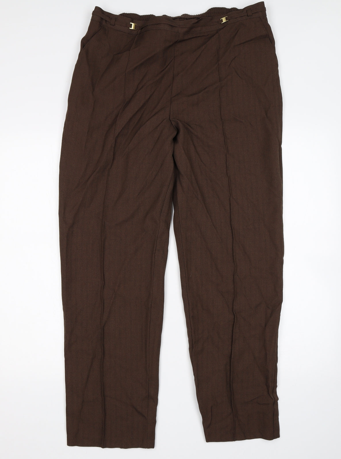 M&S Womens Brown   Trousers  Size 14 L29 in