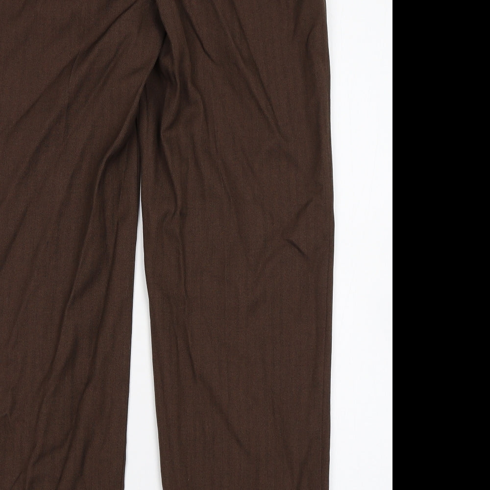 M&S Womens Brown   Trousers  Size 14 L29 in