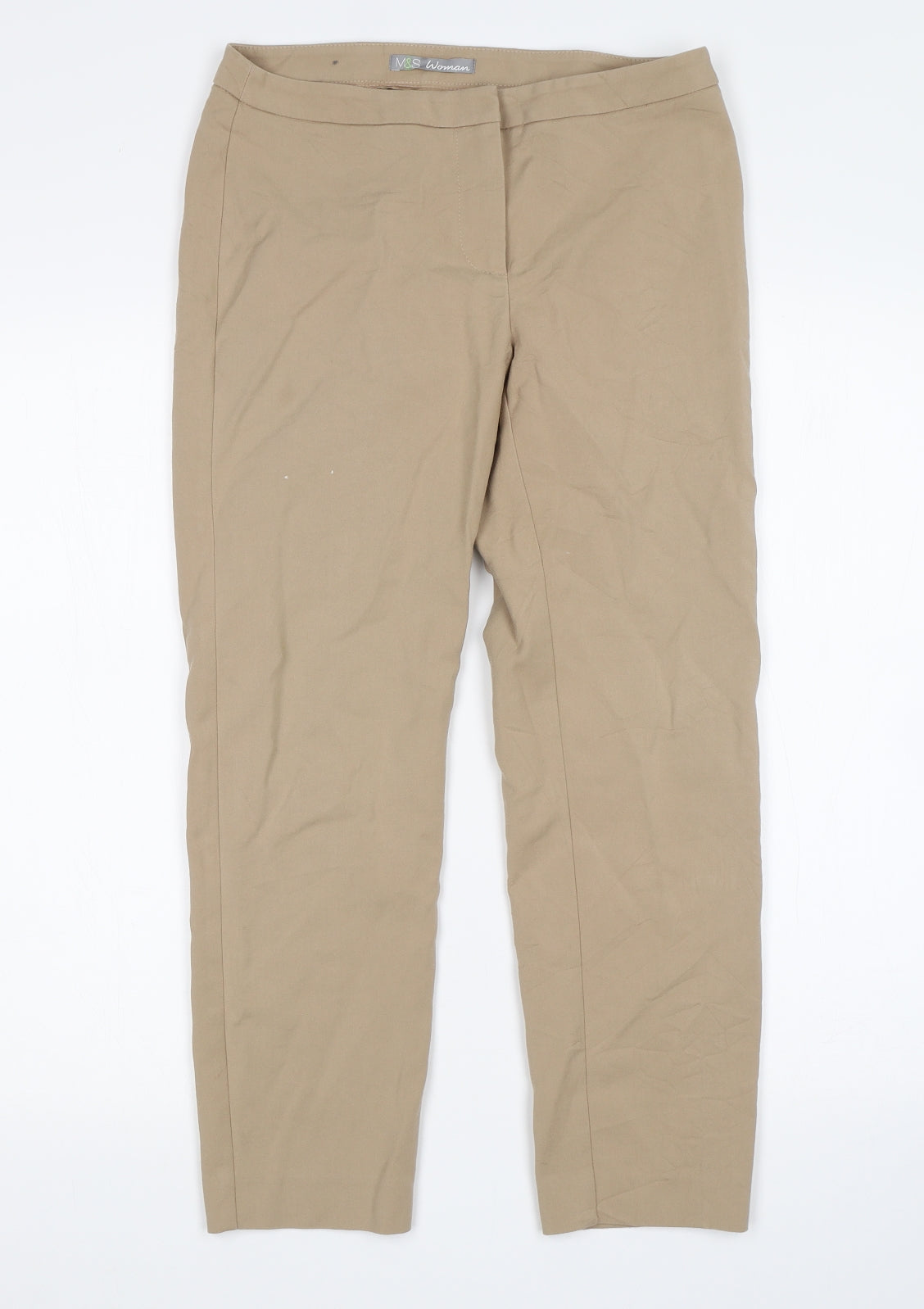 M&S Womens Beige   Capri Trousers Size 8 L25 in