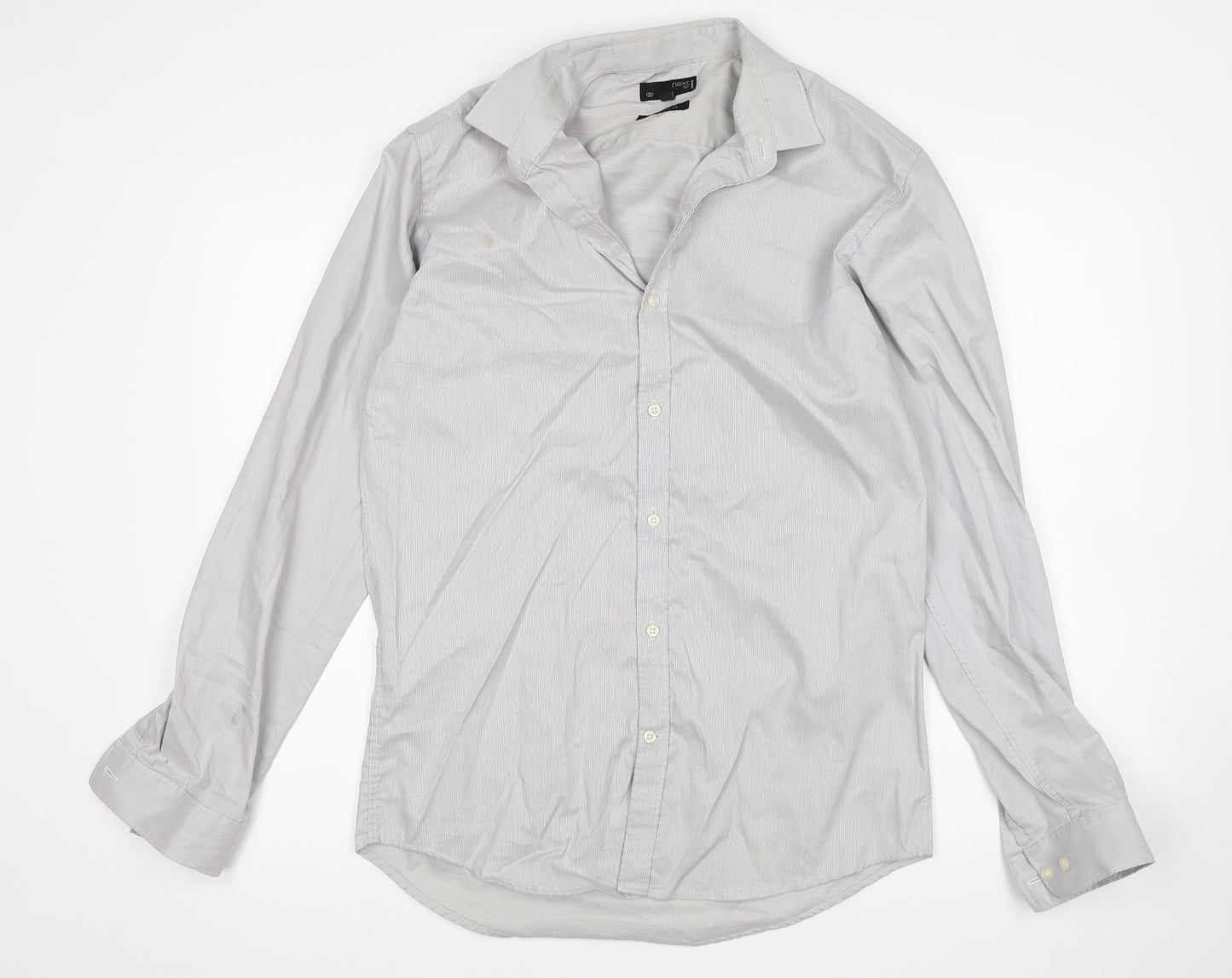 NEXT Mens Grey Striped   Dress Shirt Size 15