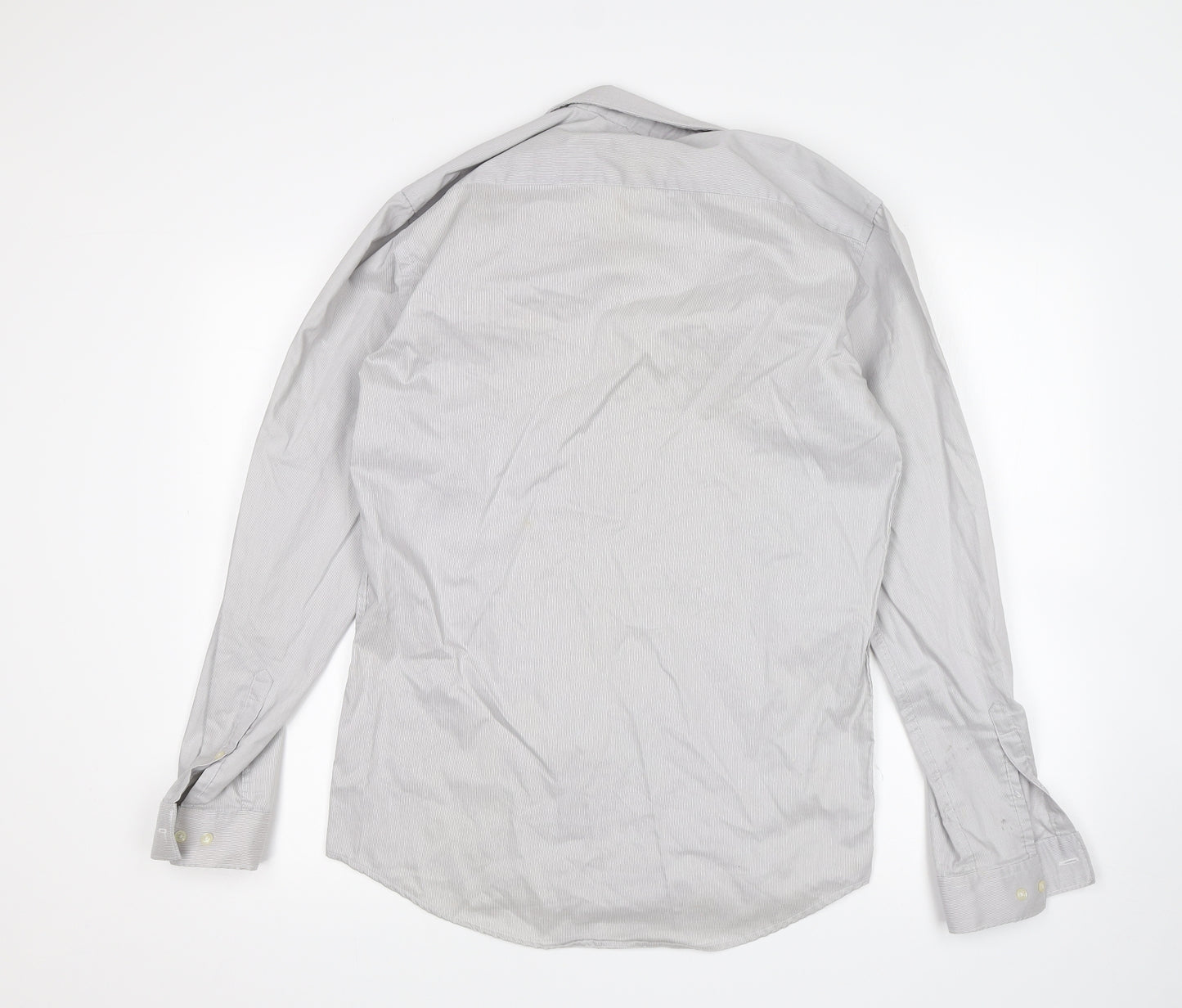 NEXT Mens Grey Striped   Dress Shirt Size 15