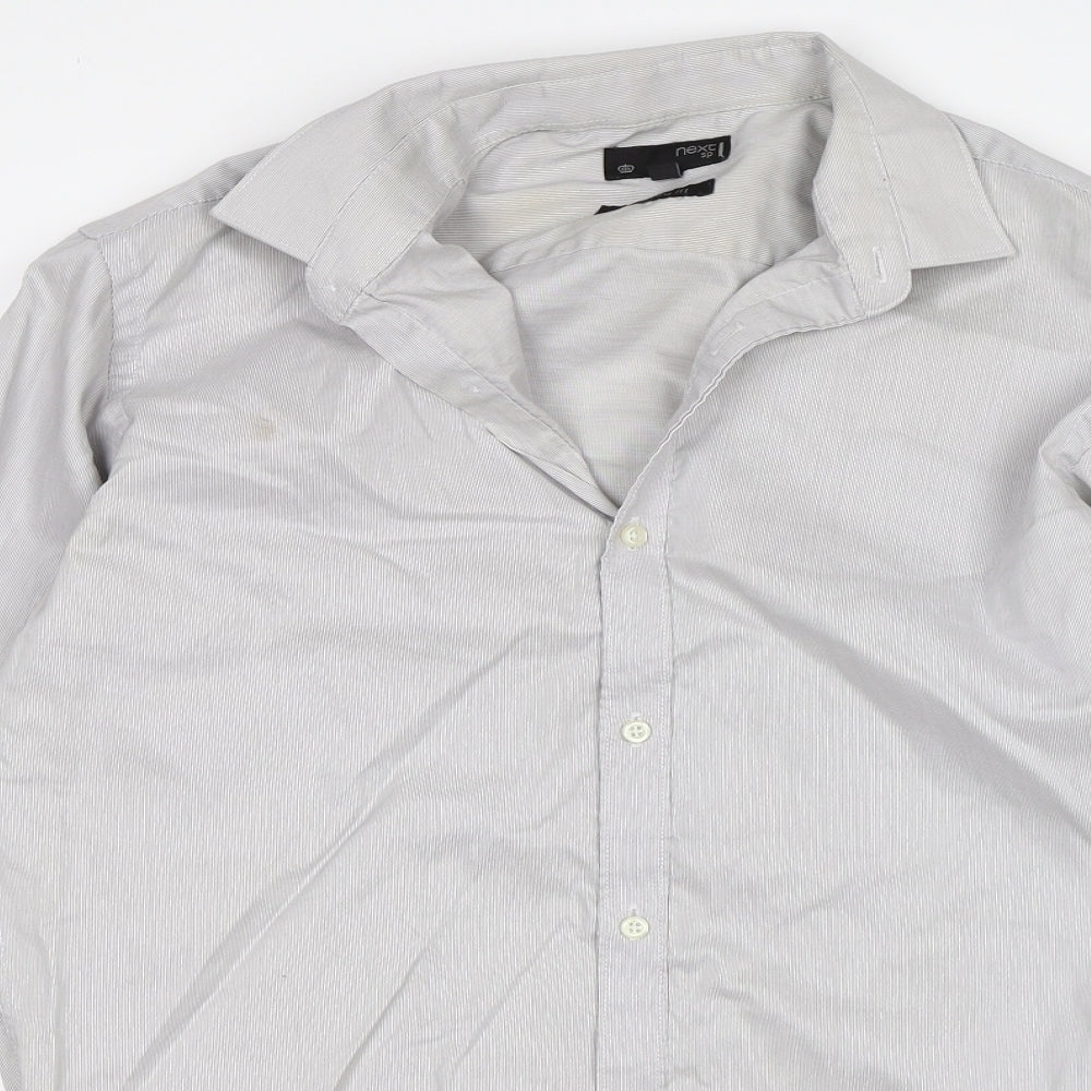 NEXT Mens Grey Striped   Dress Shirt Size 15