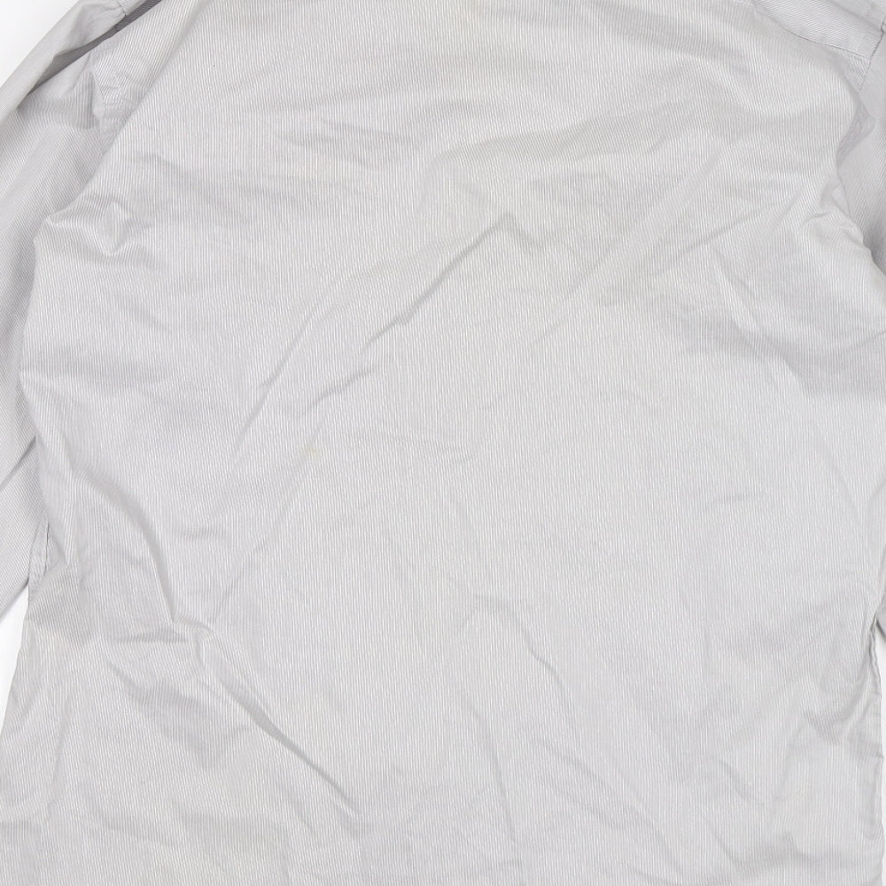 NEXT Mens Grey Striped   Dress Shirt Size 15