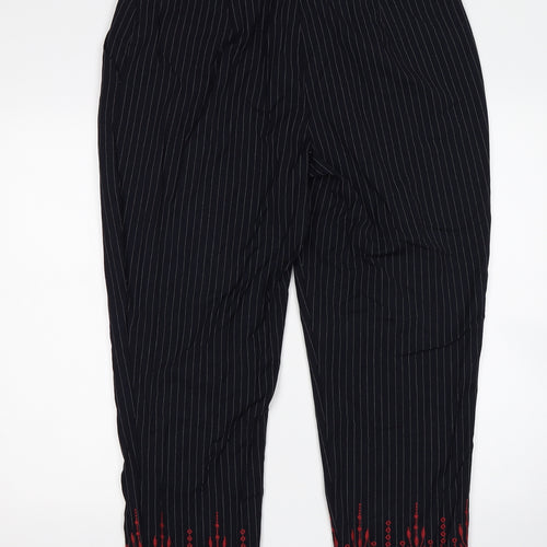 New Look  Womens Blue Striped  Trousers  Size 16 L26 in