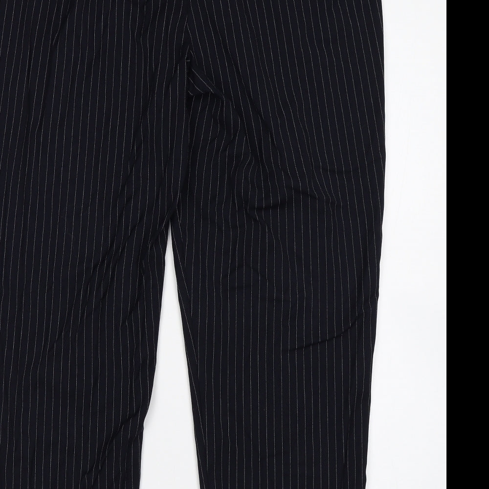 New Look  Womens Blue Striped  Trousers  Size 16 L26 in
