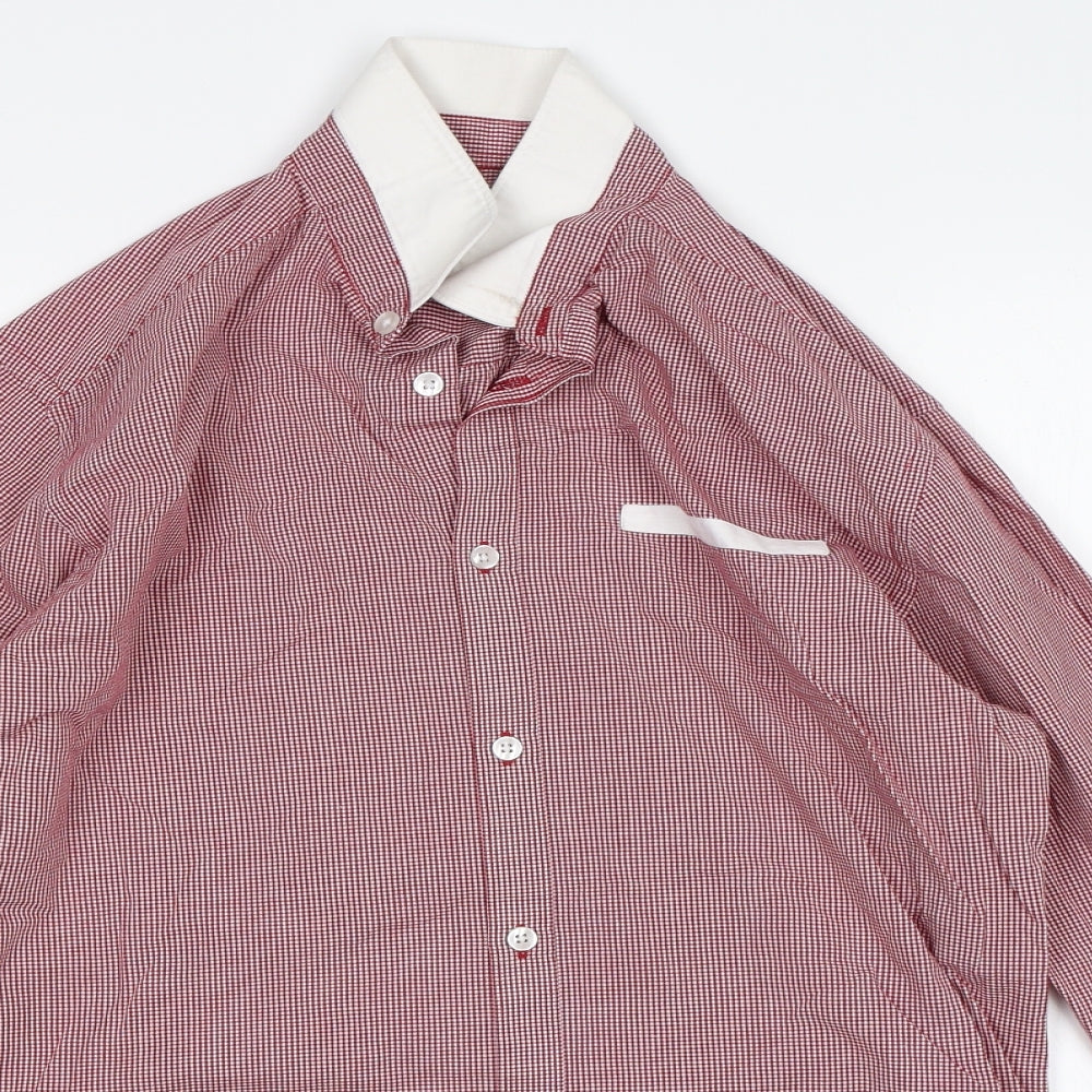 Cedar Wood State Mens Red Check   Dress Shirt Size 15