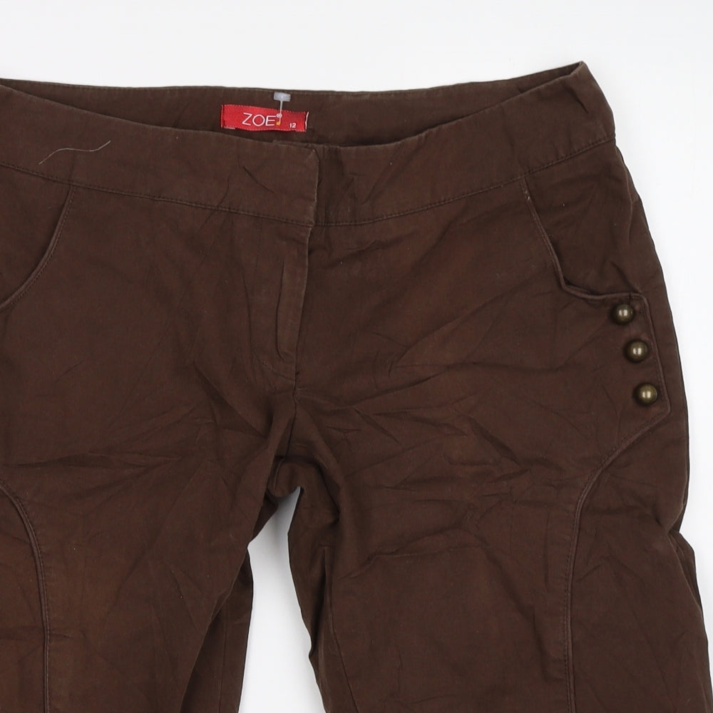 Zoe Womens Brown   Bermuda Shorts Size 12