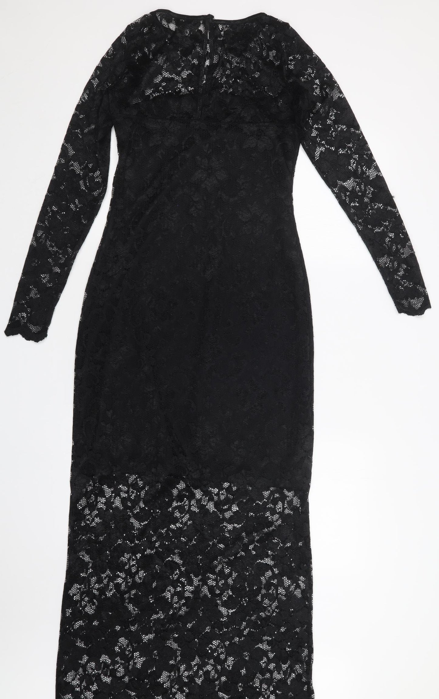 Jane Norman Womens Black  Lace Maxi  Size 12