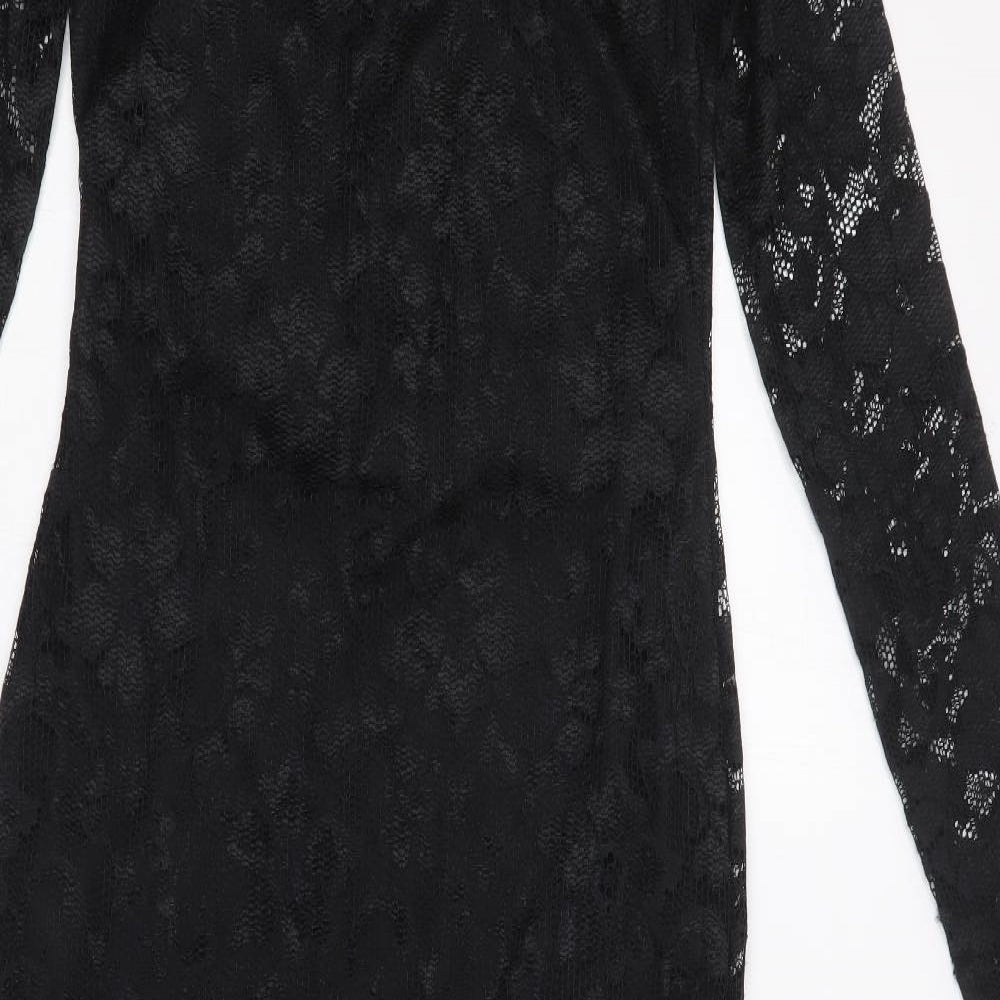 Jane Norman Womens Black  Lace Maxi  Size 12
