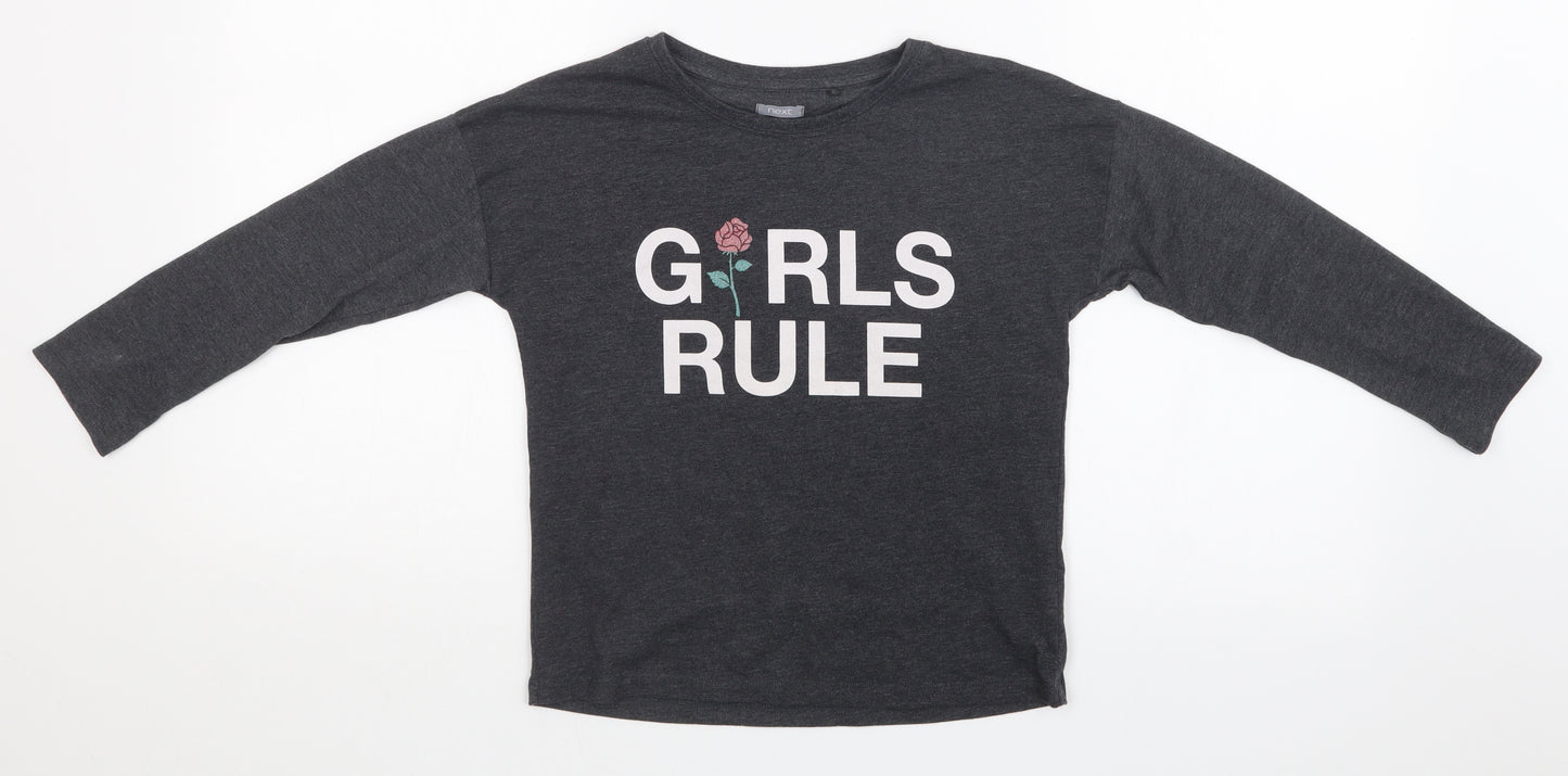 NEXT Girls Grey   Basic T-Shirt Size 7 Years
